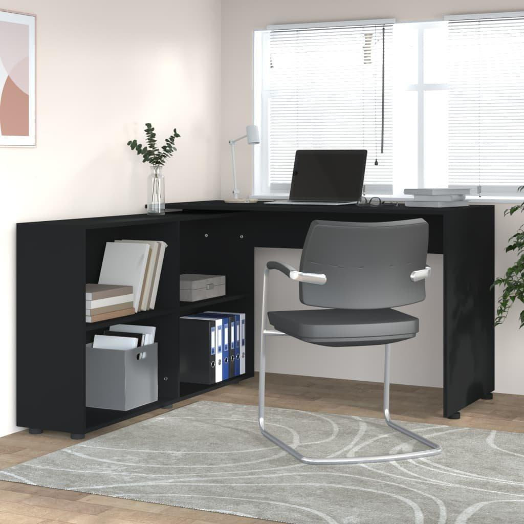 Corner Desk Black Engineered Wood - image 1