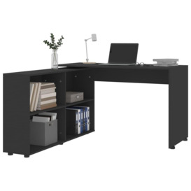 Corner Desk Black Engineered Wood - thumbnail 3
