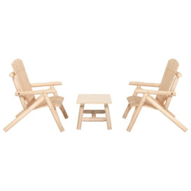 3 Piece Garden Lounge Set Solid Wood Spruce - thumbnail 1