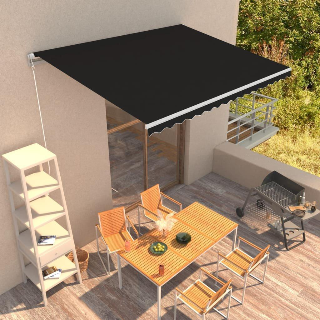 Manual Retractable Awning 400x300 cm Anthracite - image 1