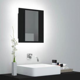 LED Bathroom Mirror Cabinet Black 40x12x45 cm - thumbnail 1