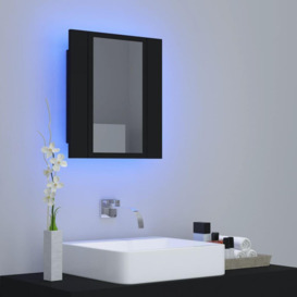 LED Bathroom Mirror Cabinet Black 40x12x45 cm - thumbnail 3