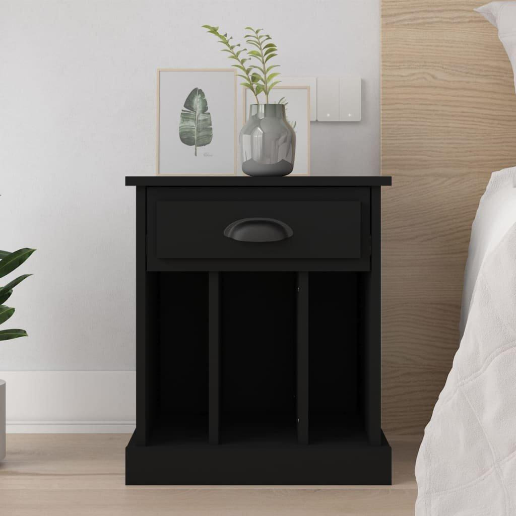 Bedside Cabinet Black 43x36x50 cm - image 1
