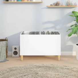 Record Cabinet High Gloss White 74.5x38x48 cm Engineered Wood - thumbnail 3