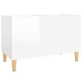 Record Cabinet High Gloss White 74.5x38x48 cm Engineered Wood - thumbnail 2