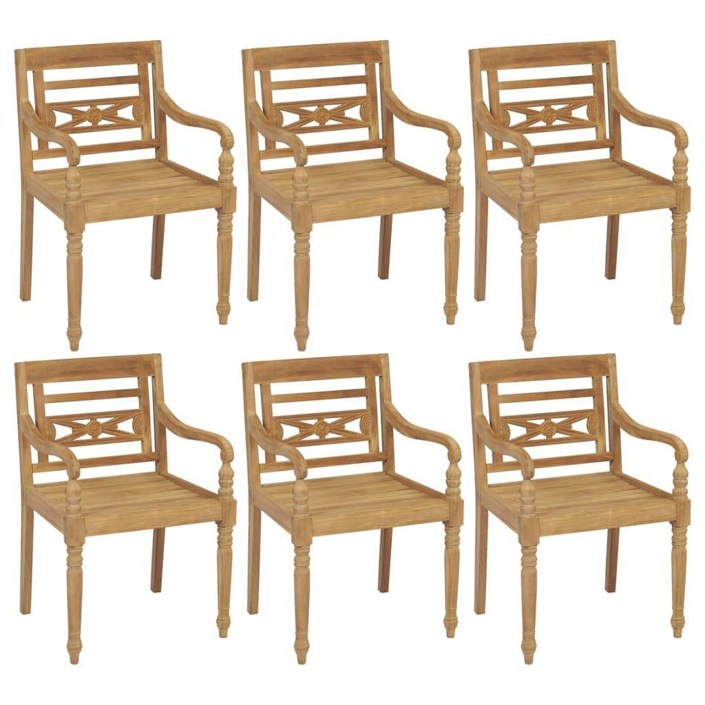 Batavia Chairs 6 pcs Solid Teak Wood - image 1