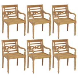 Batavia Chairs 6 pcs Solid Teak Wood - thumbnail 1