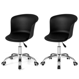 Set of 2 Office Chair Height Adjustable Swivel Task Chair Ergonomic Desk Chair
