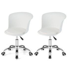 Set of 2 Office Chair Height Adjustable Swivel Task Chair Ergonomic Desk Chair - thumbnail 1