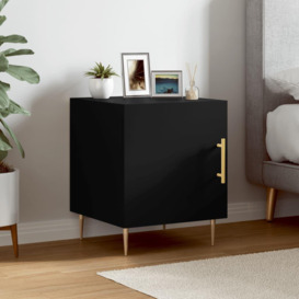 Bedside Cabinet Black 40x40x50 cm Engineered Wood