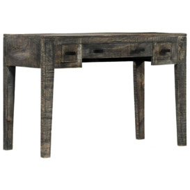 Desk Black 110x50x75 cm Solid Mango Wood - thumbnail 1