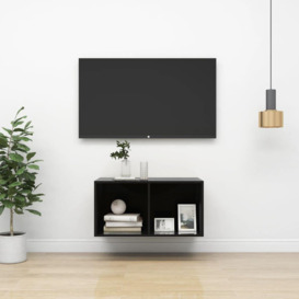 Wall-mounted TV Cabinet High Gloss Black 37x37x72 cm Engineered Wood