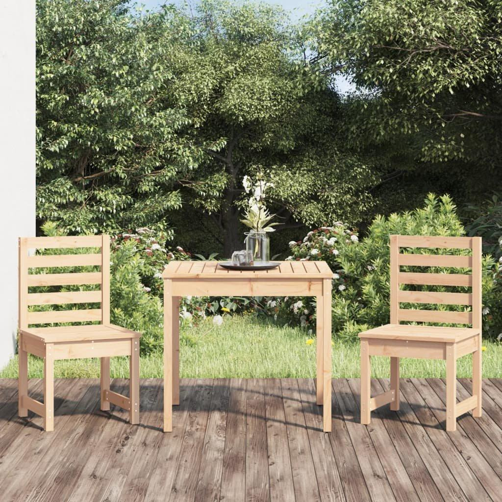 3 Piece Garden Bistro Set Solid Wood Pine - image 1