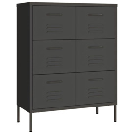 Drawer Cabinet Anthracite 80x35x101.5 cm Steel - thumbnail 2