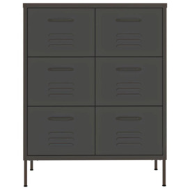 Drawer Cabinet Anthracite 80x35x101.5 cm Steel - thumbnail 3