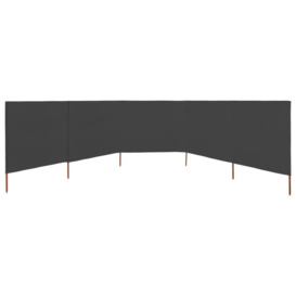 5-panel Wind Screen Fabric 600x80 cm Anthracite - thumbnail 3