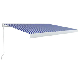 Manual Cassette Awning 350x250 cm Blue and White - thumbnail 2