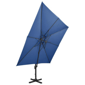 Cantilever Umbrella with Double Top 300x300 cm Azure Blue - thumbnail 2