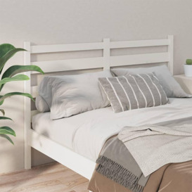 Bed Headboard White 206x4x100 cm Solid Wood Pine - thumbnail 3