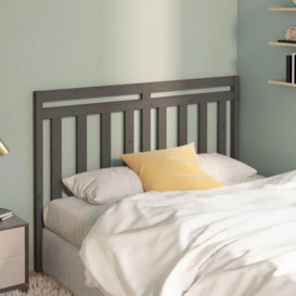 Bed Headboard Grey 146x4x100 cm Solid Wood Pine - thumbnail 3