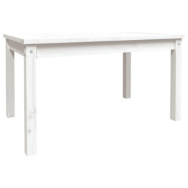 Garden Table White 82.5x50.5x45 cm Solid Wood Pine - thumbnail 2