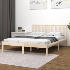 Bed Frame Solid Wood Pine 140x190 cm