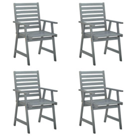 Outdoor Dining Chairs 4 pcs Grey Solid Wood Acacia