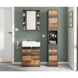 FMD Mirrored Bathroom Cabinet Matera Old Style Dark - thumbnail 1