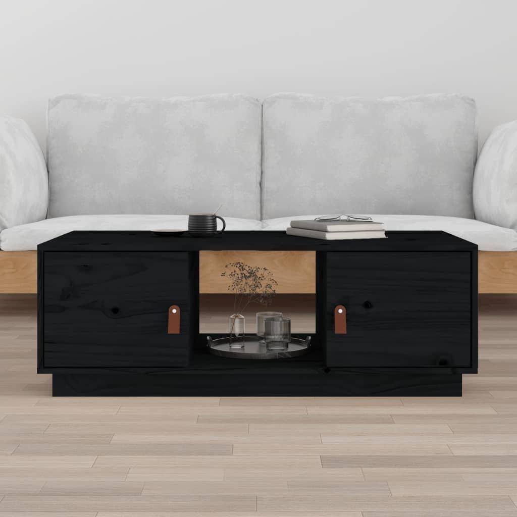 Coffee Table Black 100x50x35 cm Solid Wood Pine - image 1