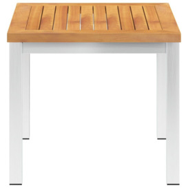 Garden Side Table 45x45x38 cm Solid Acacia Wood and Stainless Steel - thumbnail 2
