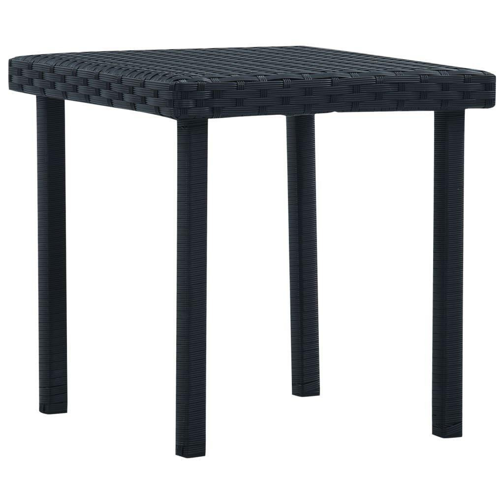 Garden Tea Table Black 40x40x40 cm Poly Rattan - image 1