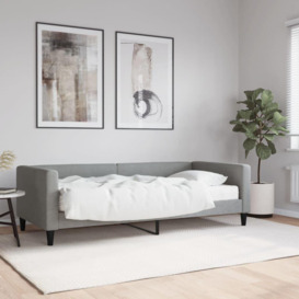Daybed with Mattress Light Grey 90x190 cm Fabric - thumbnail 1