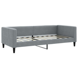 Daybed with Mattress Light Grey 90x190 cm Fabric - thumbnail 3