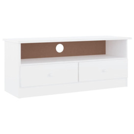 TV Cabinet with Drawers ALTA White 100x35x41 cm Solid Wood Pine - thumbnail 2