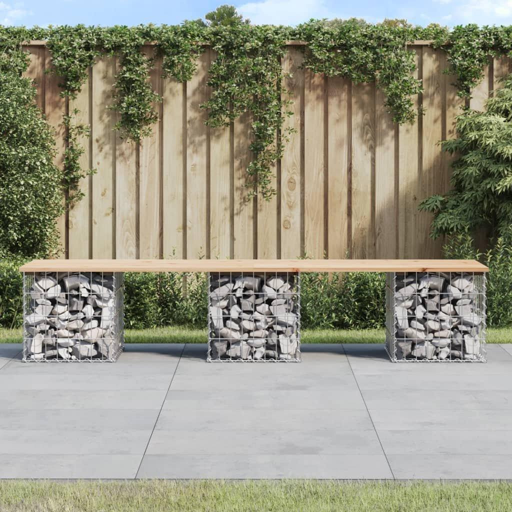 Garden Bench Gabion Design 203x44x42 cm Solid Wood Pine - image 1
