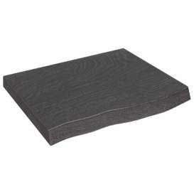 Table Top Dark Grey 60x50x(2-6) cm Treated Solid Wood Oak - thumbnail 2