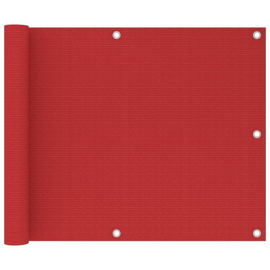 Balcony Screen Red 75x500 cm HDPE - image 1