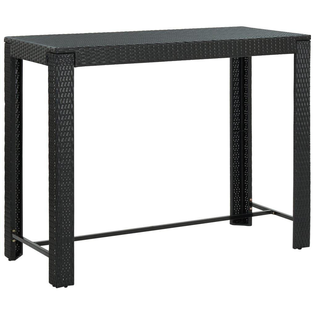 Garden Bar Table Black 140.5x60.5x110.5 cm Poly Rattan - image 1