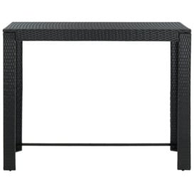 Garden Bar Table Black 140.5x60.5x110.5 cm Poly Rattan - thumbnail 2