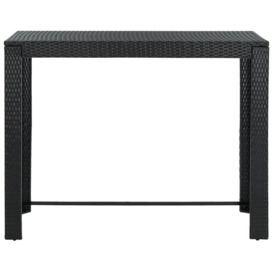 Garden Bar Table Black 140.5x60.5x110.5 cm Poly Rattan - thumbnail 3