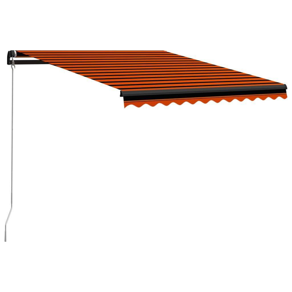 Manual Retractable Awning 300x250 cm Orange and Brown - image 1