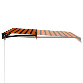 Manual Retractable Awning 300x250 cm Orange and Brown - thumbnail 2