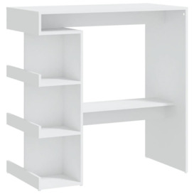 Bar Table with Storage Rack White 100x50x101.5 cm Engineered Wood - thumbnail 2