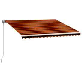 Manual Retractable Awning 400x300 cm Orange and Brown - thumbnail 3