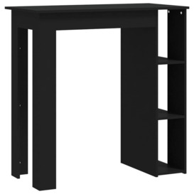Bar Table with Shelf Black 102x50x103.5 cm Engineered Wood - thumbnail 2