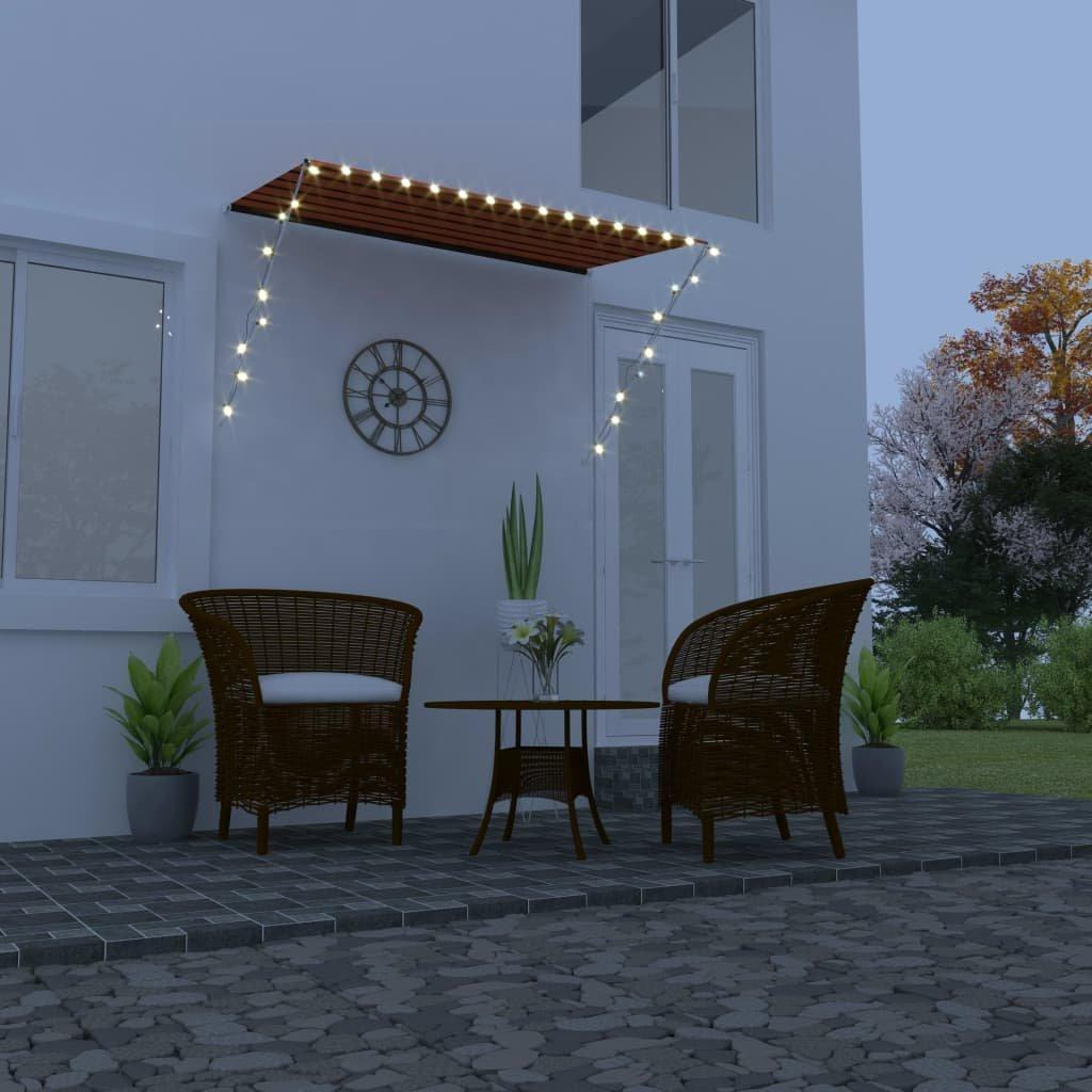 Retractable Awning with LED 250x150 cm Orange and Brown - image 1