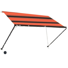 Retractable Awning with LED 250x150 cm Orange and Brown - thumbnail 3