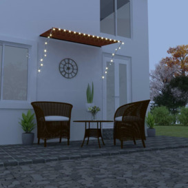 Retractable Awning with LED 250x150 cm Orange and Brown - thumbnail 1