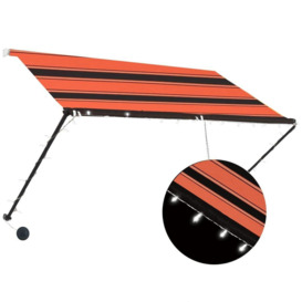 Retractable Awning with LED 250x150 cm Orange and Brown - thumbnail 2