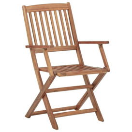Folding Outdoor Chairs 8 pcs Solid Acacia Wood - thumbnail 2
